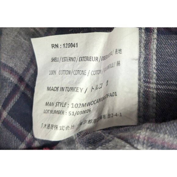 Woolrich John Rich & Bros Shirt Men XL Long Sleeve Button Up Navy Grey Plaid - Picture 7 of 7